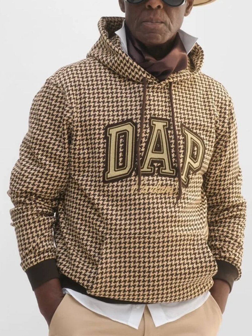Gap x Dapper Dan DAP Hoodie (NWT) - Size XS (beige/black houndstooth) - NWT